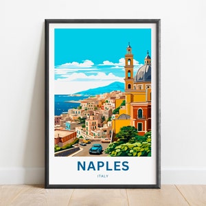 Naples Travel Print - Naples poster, Italy Wall Art, Framed present, Gift Italy Present
