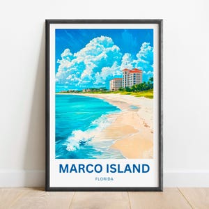 Marco Island Travel Print - Marco Island poster, Florida Wall Art, Framed present, Gift Florida Art Decor Present