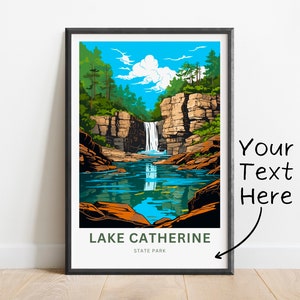 Personalized Lake Catherine Travel Print - Lake Catherine poster, State Park Wall Art, Wall Decor, Framed present, Gift Arkansas Present