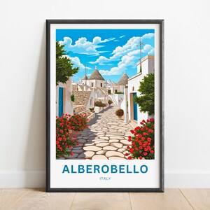 Alberobello Travel Print - Alberobello poster, Italy Wall Art, Framed present, Gift Italy Present