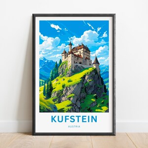 Kufstein Travel Print - Kufstein poster, Austria Wall Art, Framed present, Gift Austria Present