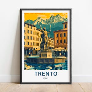 Trento Travel Print - Trento poster, Italy Wall Art, Framed present, Gift Italy Present