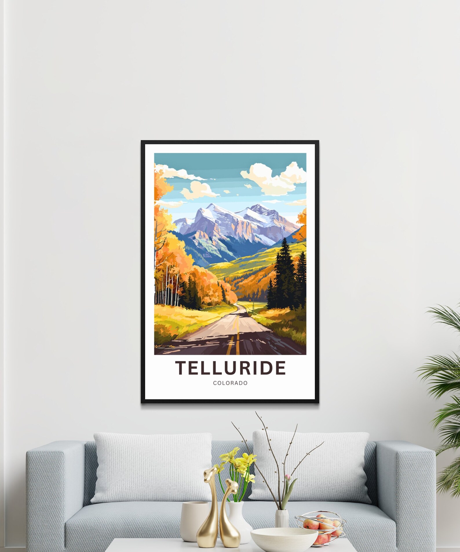 Telluride Travel Print - Telluride Poster, Colorado Wall Art, Framed ...