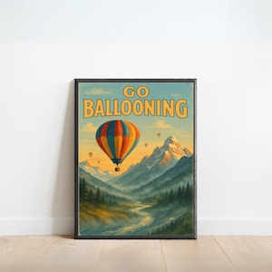 Ballonfahrten Poster - Vintage Heißluftballon Wandkunst für Abenteurer und Reiseliebhaber
