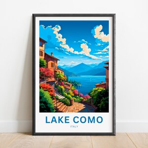 Lake Como Travel Print - Lake Como poster, Italy Wall Art, Framed present, Gift Italy Present