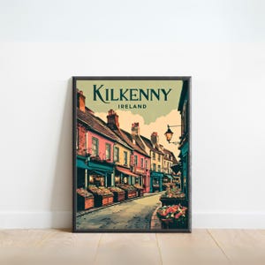 Kilkenny Vintage Travel Poster - Kilkenny Print, Ireland Wall Art, Framed, Gift Ireland Present