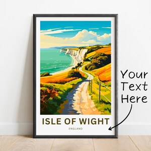 Personalized Isle of Wight Travel Print - Isle of Wight poster, England Wall Art, Framed present, Gift England Present