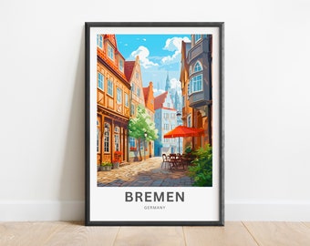 Bremen Travel Print Bremen Travel poster, Germany Wall Art, Wall Decor, Framed present, Gift Germany Present