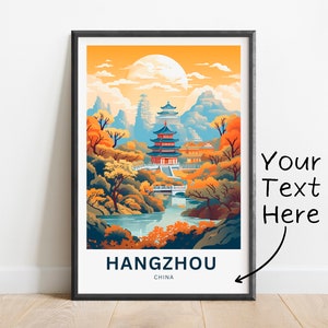 Personalisierte Hangxi Reisedruck - Hanghou Poster, China Wand Kunst, Geschenk, Geschenk China Geschenk