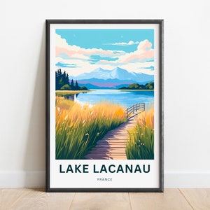 Lake Lacanau Reisedruck - Lake Lacanau Poster, Frankreich Wandkunst, gerahmtes Geschenk, Geschenk Frankreich
