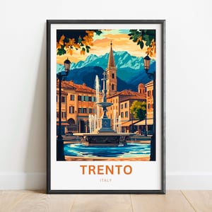 Trento Travel Print - Trento poster, Italy Wall Art, Framed present, Gift Italy Present