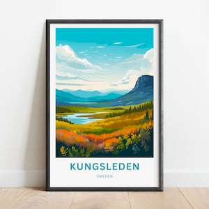 Kungsleden Travel Print - Kungsleden poster, Sweden Wall Art, Framed present, Gift Sweden Present