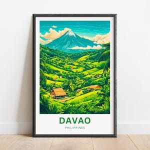 Davao Travel Print - Davao poster, Philippines Wall Art, Framed present, Gift Philippines Present, Personalized Text