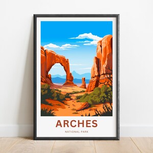 Arches Travel Print - Arches poster, National Park Wall Art, Framed present, Gift Utah Present