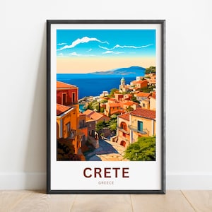 Crete Travel Print - Crete poster, Greece Wall Art, Framed present, Gift Greece Present