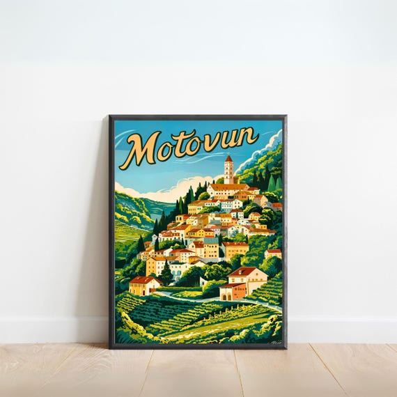 Motovun Vintage Travel Poster - Motovun Print, Croatia Vintage