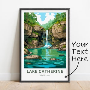 Personalized Lake Catherine Travel Print - Lake Catherine poster, State Park Wall Art, Wall Decor, Framed present, Gift Arkansas Present