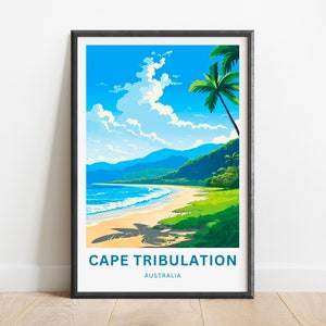 Cape Tribulation Travel Print - Cape Tribulation poster, Queensland, Australia Wall Art, Framed present, Gift Australia, Custom Your Text