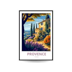 Provence, France Print | France Wall Art | Travel Poster | Provence | Provence Region | French Countryside Poster