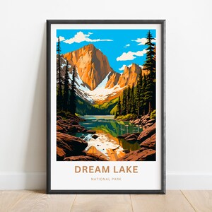 Dream Lake Travel Print - Dream Lake poster, National Park Wall Art, Decor, Framed present, Gift Colorado Present