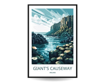 The Giant's Causeway Print | Ireland Wall Art | Travel Poster | Wild Atlantic Print | Giant's Causeway Poster | Ireland Poster