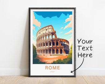 Personalized Rome Colosseum Travel Print - Rome poster, Italy Wall Art, Framed present, Gift Italy Present