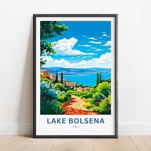 Lake Bolsena Travel Print - Lake Bolsena poster, Italy Wall Art, Framed present, Gift Italy Present