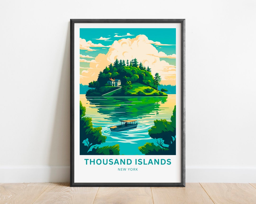 Thousand Islands Travel Poster: New York Wall Art - Etsy