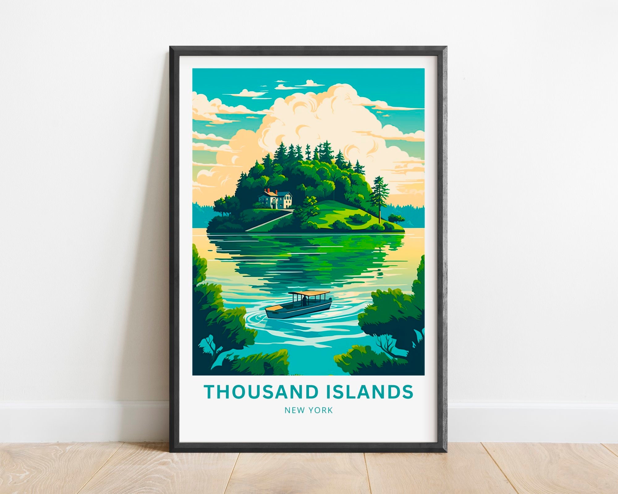 Thousand Islands Travel Poster: New York Wall Art - Etsy