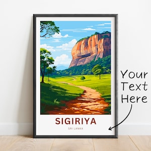 Personalized Sigiriya Travel Print - Sigiriya poster, Sri Lanka Wall Art, Framed present, Gift Sri Lanka Present