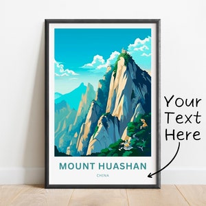 Personalized Huashan Mountain Travel Print - Huashan Mountain poster, China Wall Art, Framed present, Gift China Present