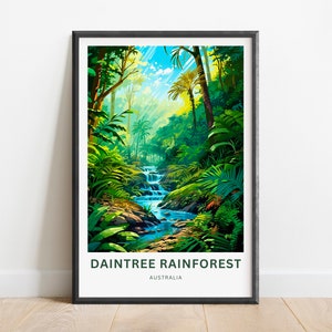 Daintree Rainforest Travel Print - Daintree Rainforest poster, Queensland, Australia Wall Art, Framed present, Gift Australia Present