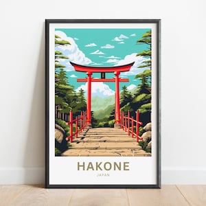 Hakone Travel Print - Hakone poster, Japan Wall Art, Framed present, Gift Japan Present