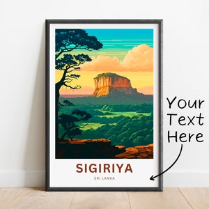 Personalized Sigiriya Travel Print - Sigiriya poster, Sri Lanka Wall Art, Framed present, Gift Sri Lanka Present