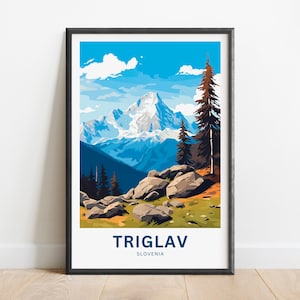 Triglav Travel Print - Triglav  poster, Slovenia Wall Art, Framed present, Gift Slovenia Present
