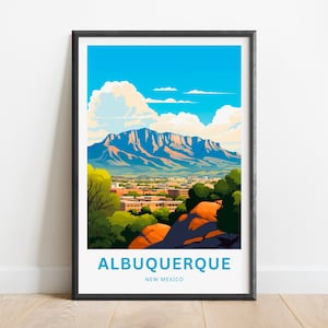 Albuquerque Travel Print - Albuquerque poster, Albuquerque Wall Art, Framed present, Gift New Mexico Present