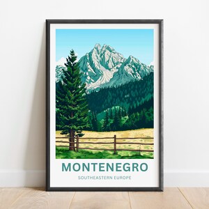 Montenegro Travel Print - Montenegro poster, Southeastern Europe Wall Art, Framed present, Gift Finland Present