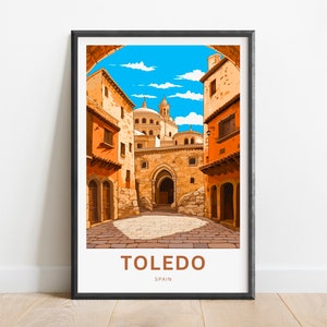 Impresión de viaje a Toledo: póster de Toledo, arte mural de España, decoración de pared, regalo enmarcado, regalo de España