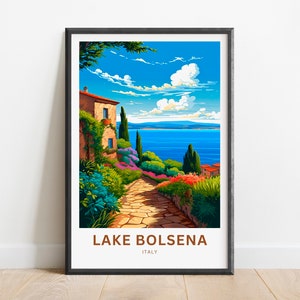 Lake Bolsena Travel Print - Lake Bolsena poster, Italy Wall Art, Framed present, Gift Italy Present