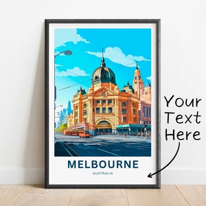 Personalized Melbourne Travel  Print - Melbourne poster, Australia Wall Art, Framed present, Gift Australia Present Decor