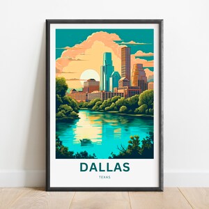 Dallas Travel Print - Dallas poster, Texas Wall Art, Framed present, Gift Texas Present, Customize Your Text