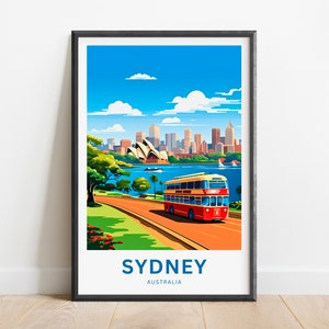 Sydney Travel Print - Sydney poster, Australia Wall Art, Framed present, Gift Australia Present