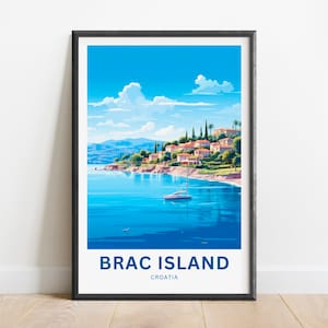 Brac Island Travel Print - Brac Island poster, Croatia Wall Art, Framed present, Gift Croatia Present