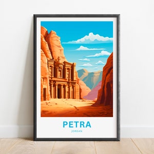 Petra Travel Print - Petra poster, Petra Wall Art, Framed present, Gift United Jordan Present
