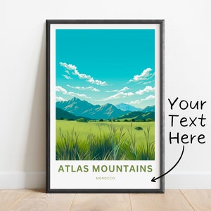 Personalized Atlas Mountains Travel Print - Atlas Mountains poster, Morocco Wall Art, Framed present, Gift Morocco Present