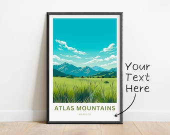 Atlas Mountains Wall Art Print - Simple Morocco Landscape