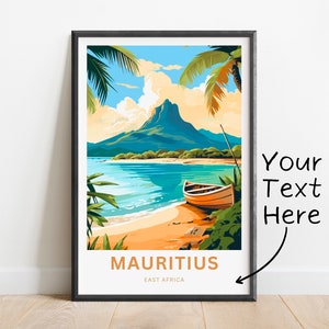 Personalized Mauritius Travel Print - Mauritius poster, Africa Wall Art, Framed present, Gift Africa Present