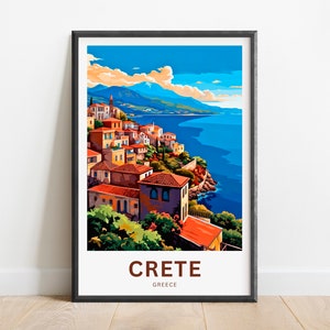 Crete Travel Print - Crete poster, Greece Wall Art, Framed present, Gift Greece Present