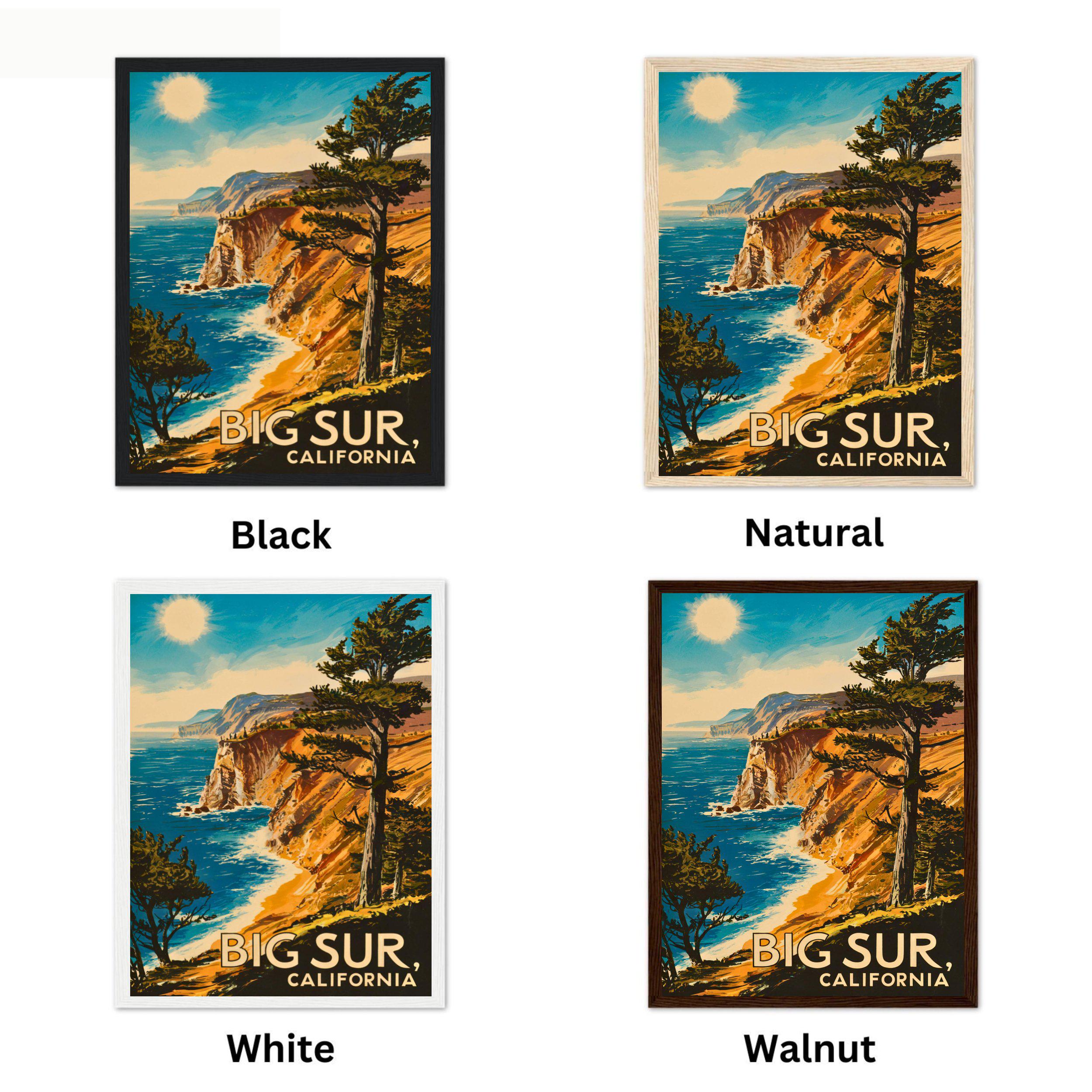 Big Sur Vintage Travel Poster - Big Sur Print, California Wall Art