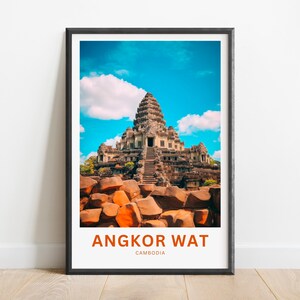 Angkor Wat Travel Print - Angkor Wat poster, Cambodia Wall Art, Framed present, Gift Cambodia Present